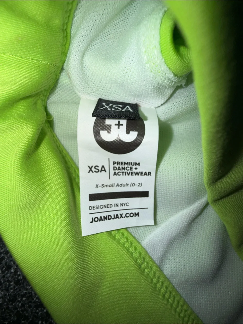 Jo+Jax NWT!! Neon Green Dance Crop Top with Rainbow Straps Size Adult X-Small